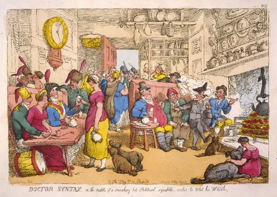  Scen från ett engelskt värdshus från 1700-talets senare del. Ur The English Inn. s 122